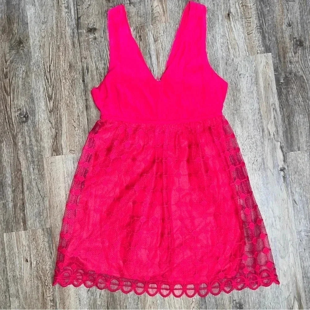 Blue Rain Francesca’s Hot Pink Wide Strap Dress - Picture 9 of 14